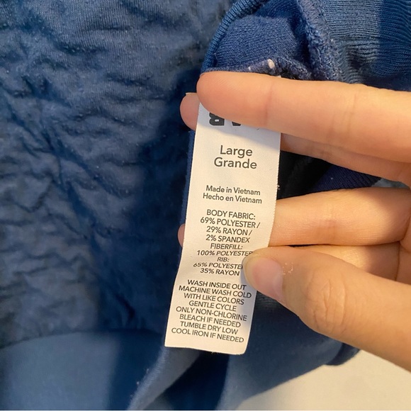 JoyLab sleeveless quilted pullover blue tank top L - Picture 3 of 10